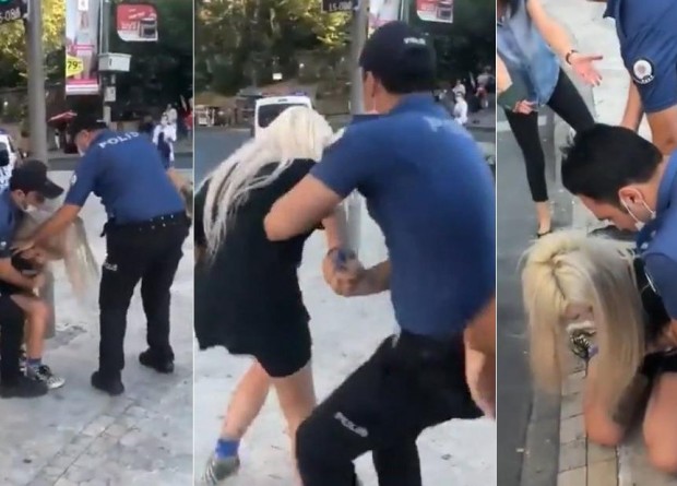 Maske takmayan kadını gözaltına alırken darp eden 2 polis görevden uzaklaştırıldı