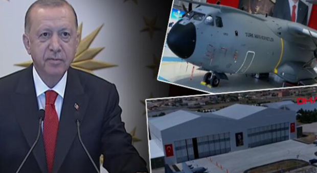 Dev nakliye uçaklarına yeni tesis! Erdoğan: Rekor bir sürede tamamladık