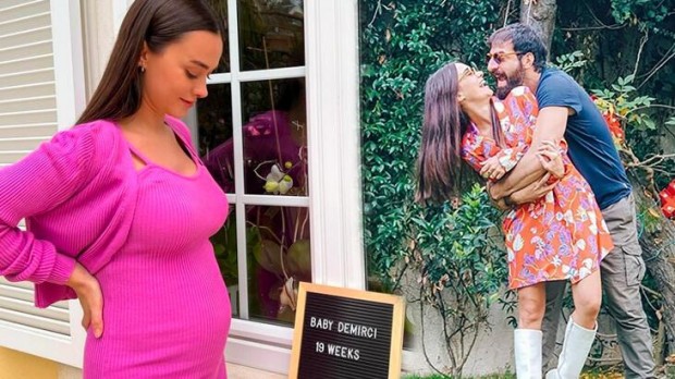 Hande Soral'dan hamilelik pozu: Baby Demirci yolu yarıladı!