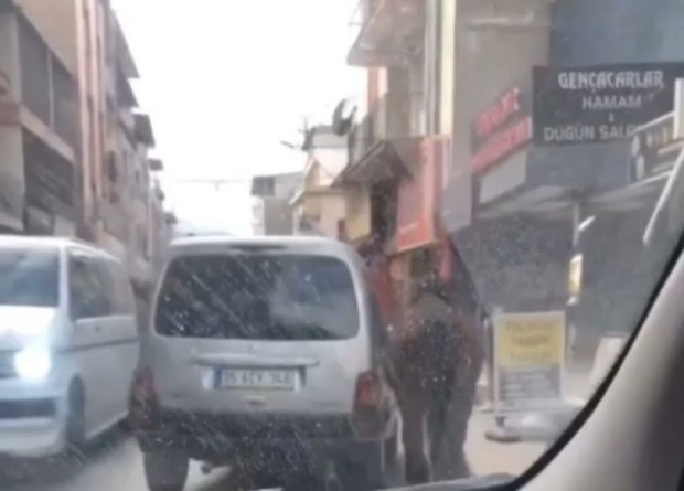 İzmir'de tepki çeken görüntü! Atı iple aracın arkasına bağlayıp koşturdu... Gözaltına alındı