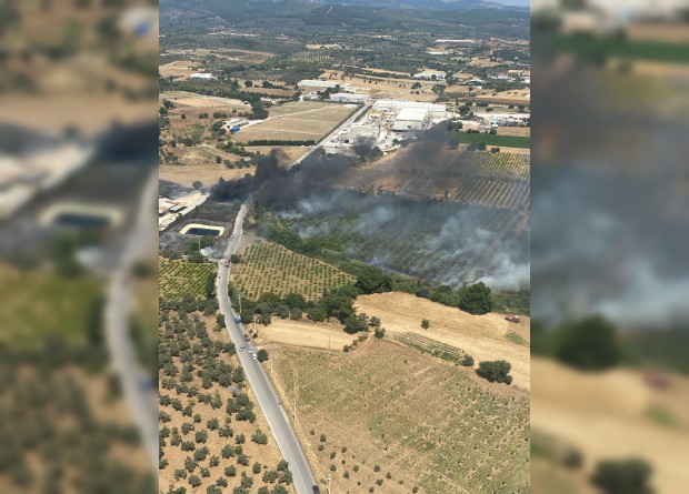 İzmir'deki yangına ekiplerden jet müdahale 