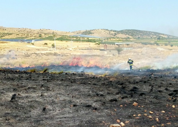 Manisa'da çıkan ot yangını kaplıcalara sıçramadan kontrol altına alındı