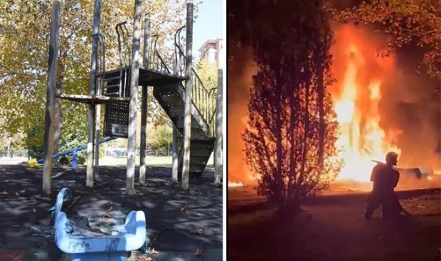 Eskişehir'de 'çocuk parkını' ateşe verdiler