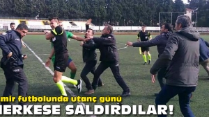 İzmir futbolunda utanç günü! Hakem dahil herkese saldırdılar...