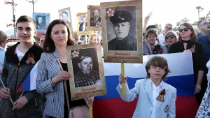 Marmaris'teki Ruslar zafer gününü kutladı